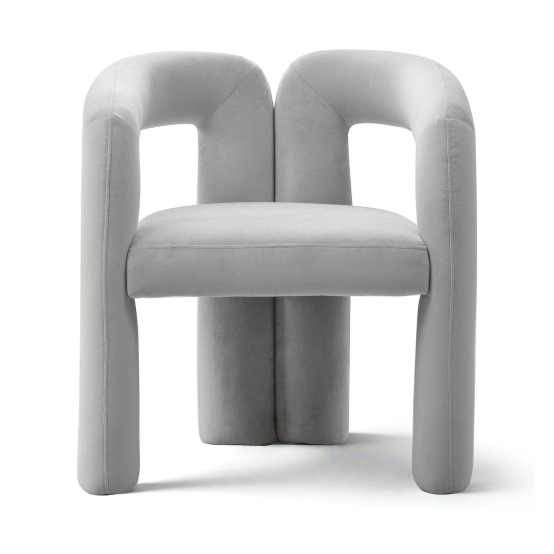 MULGREW LIGHT GREY VELVET DINING CHAIR