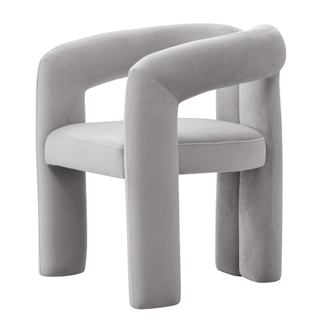 MULGREW LIGHT GREY VELVET DINING CHAIR