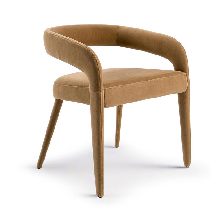 Elegant dining chair in tan upholstery