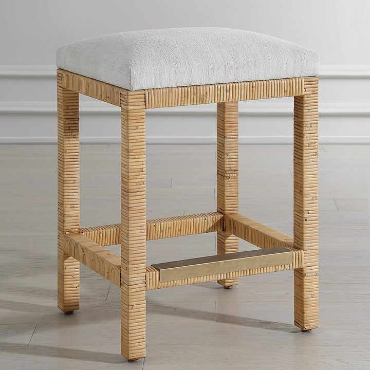 MURIEL RATTAN WRAPPED COUNTER STOOL