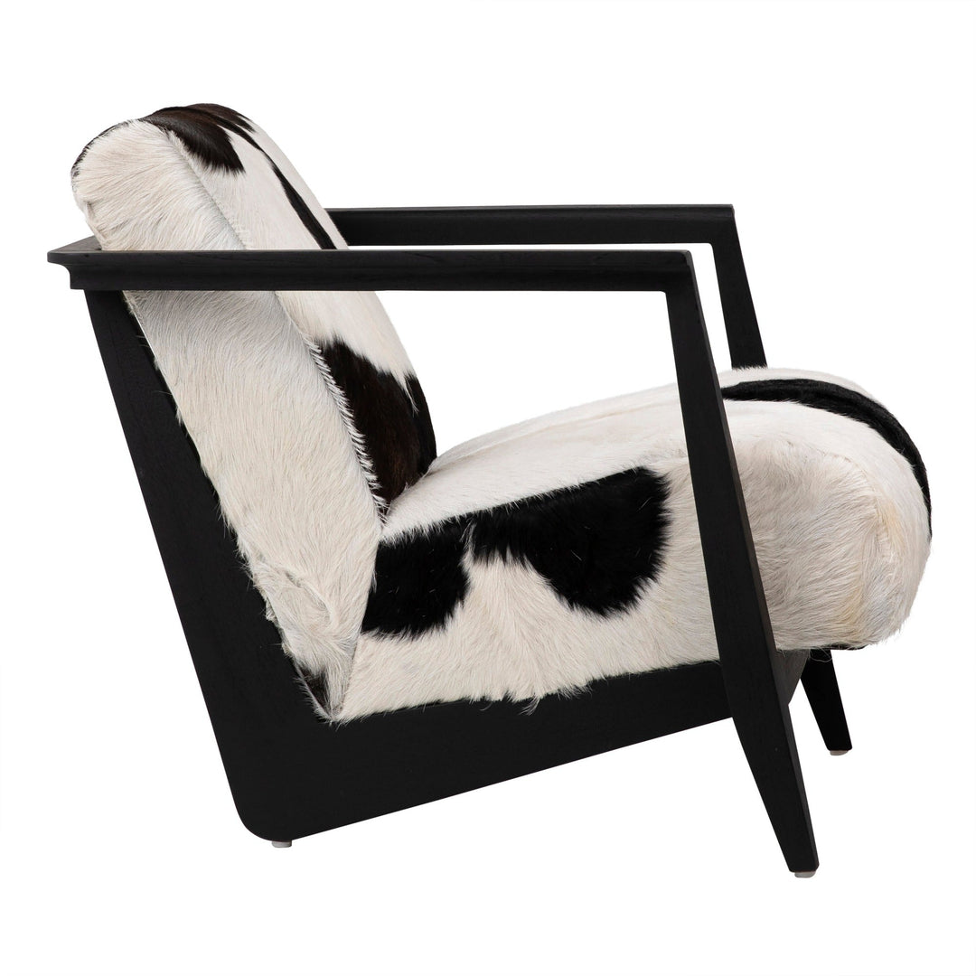 NAELA HAIR ON HIDE ARM CHAIR: BLACK & WHITE