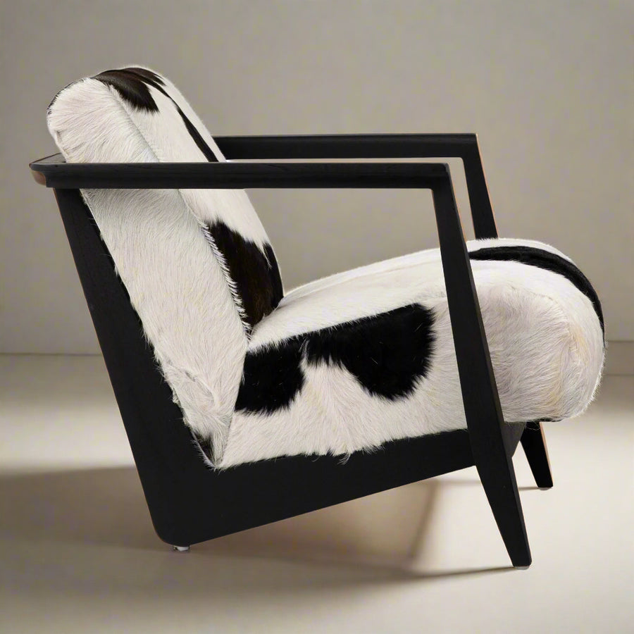 NAELA HAIR ON HIDE ARM CHAIR: BLACK & WHITE