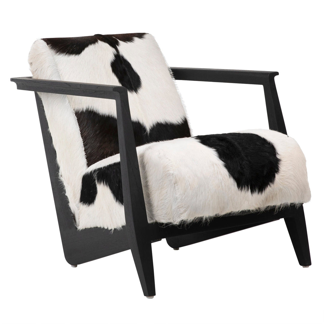 NAELA HAIR ON HIDE ARM CHAIR: BLACK & WHITE