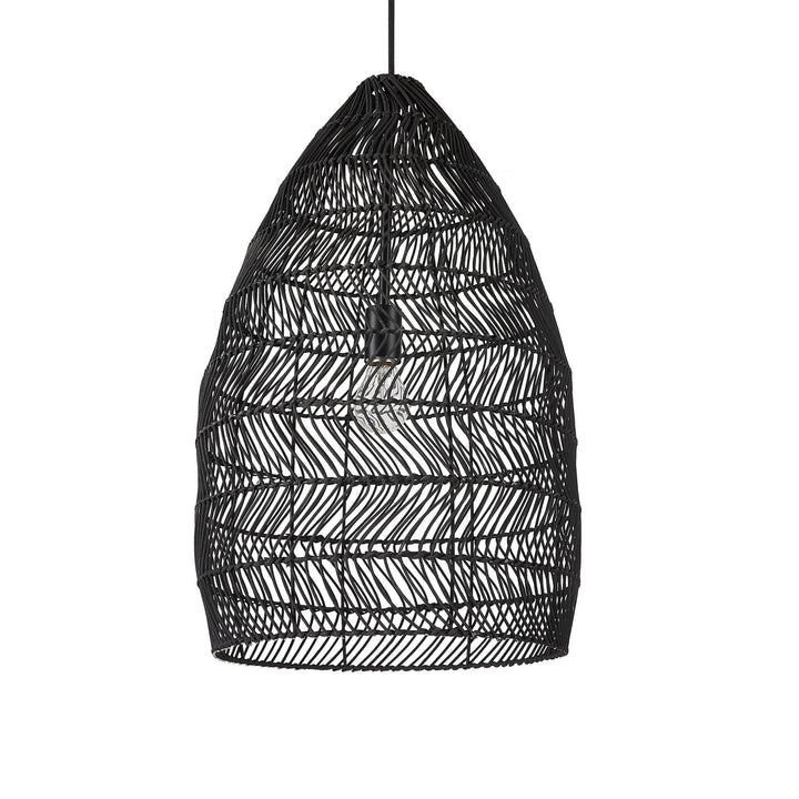 NANDI HANDWOVEN BLACK RATTAN PENDANT