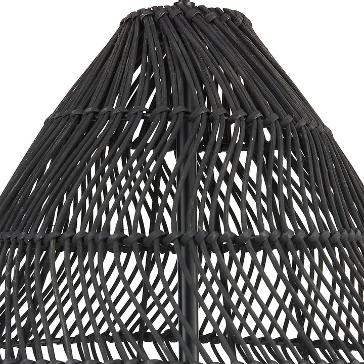 NANDI HANDWOVEN BLACK RATTAN PENDANT