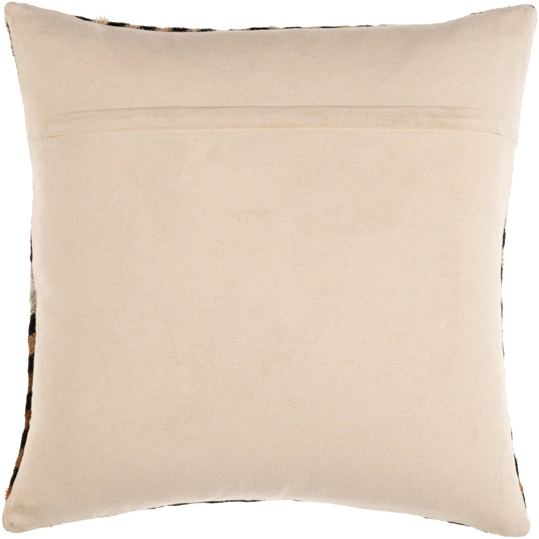 NASHVILLE HAIR ON HIDE PILLOW: BLACK, CAMEL