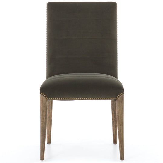 NATE DINING CHAIR: VELVET LODEN