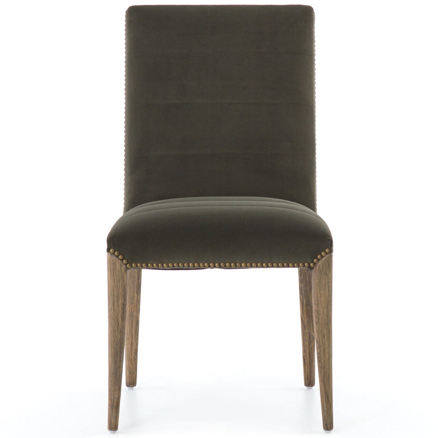 NATE DINING CHAIR: VELVET LODEN