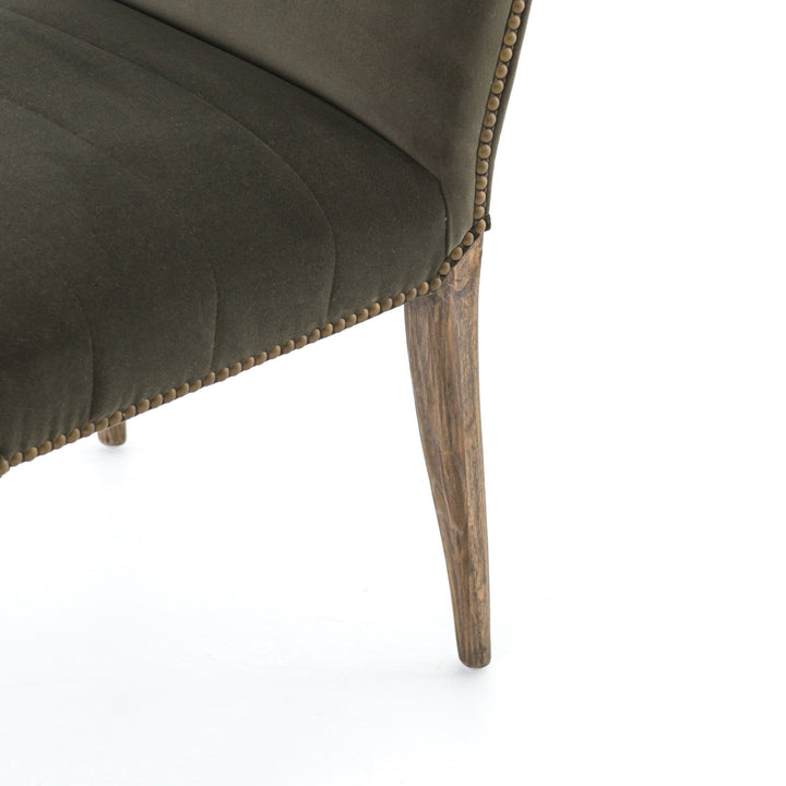 NATE DINING CHAIR: VELVET LODEN