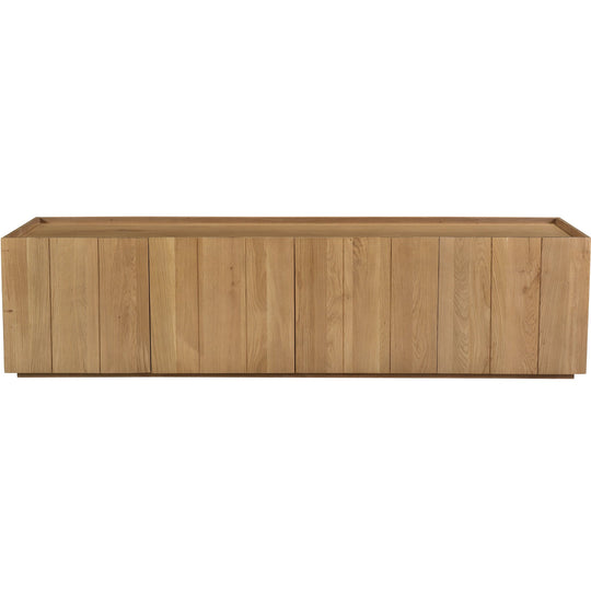 NATURAL OAK PLANK MEDIA CABINET