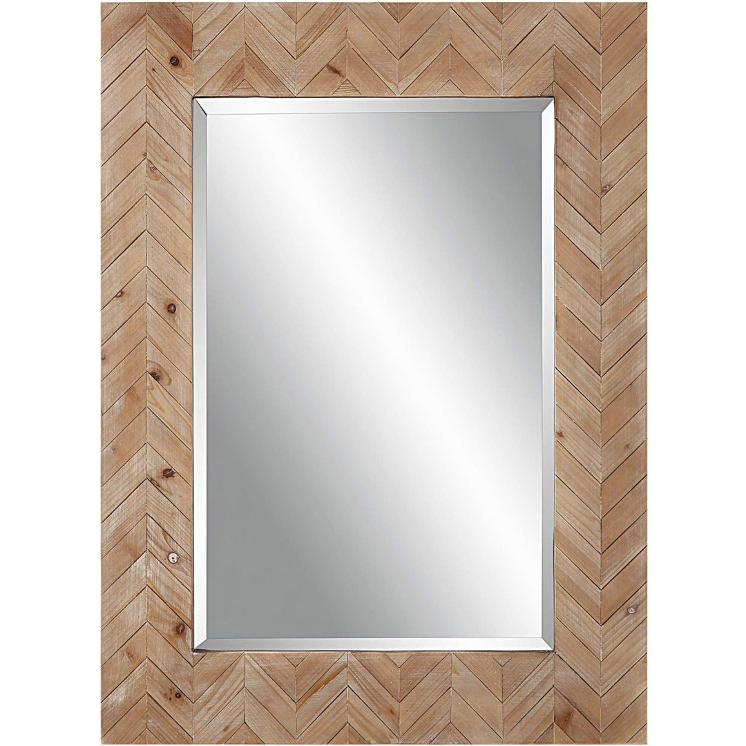 NATURAL PINE CHEVRON WALL MIRROR