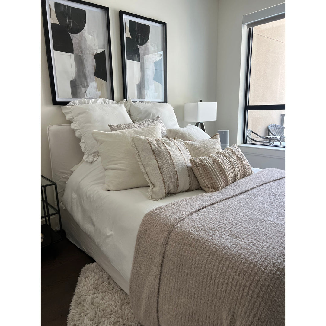 NATURAL WHITE LINEN SLIPCOVER BED