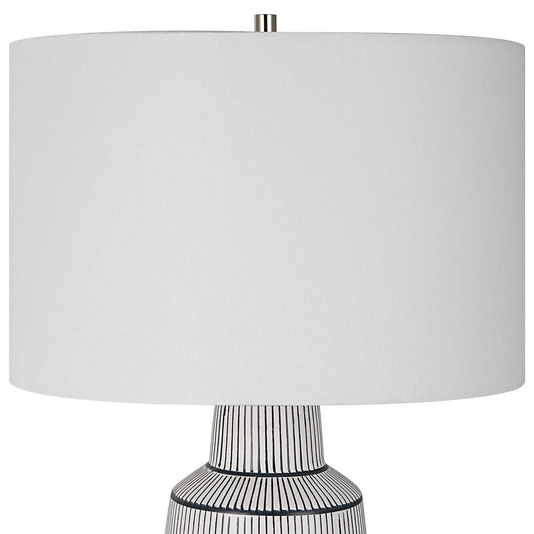 NAUTIQUE WHITE + NAVY STRIPED LAMP