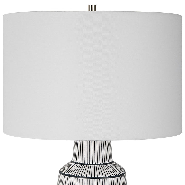 NAUTIQUE WHITE + NAVY STRIPED LAMP