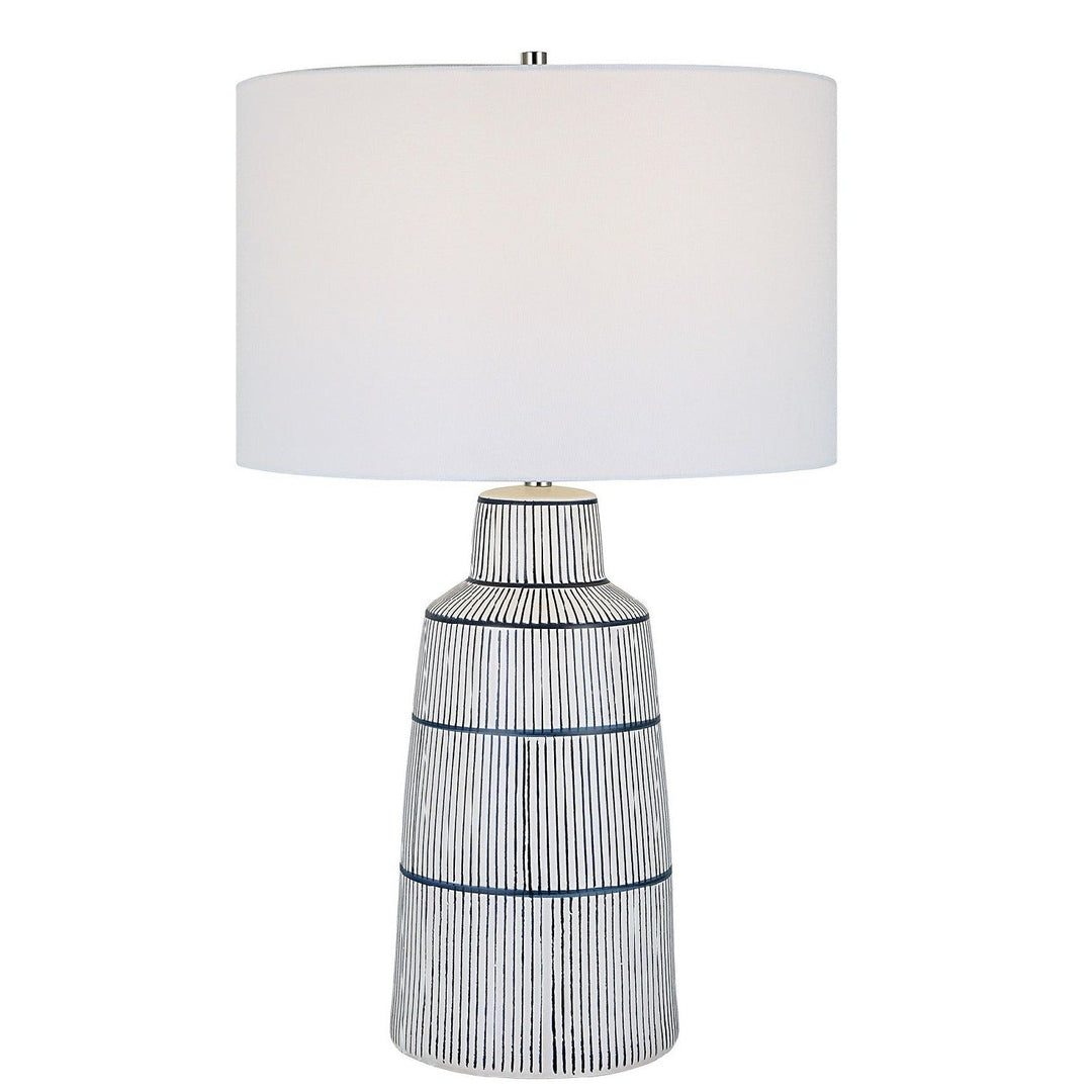 NAUTIQUE WHITE + NAVY STRIPED LAMP