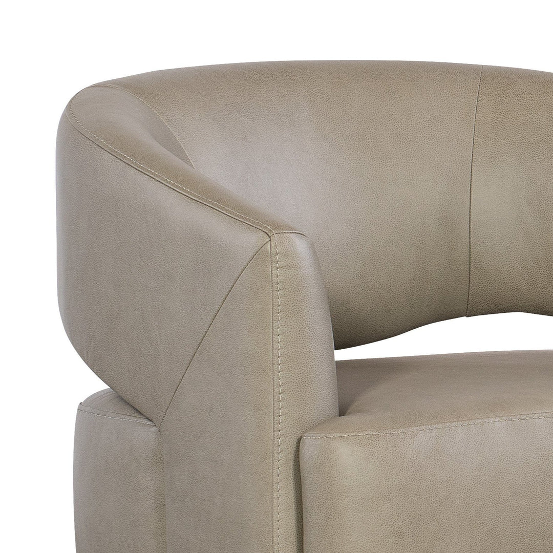 Keys Leather Swivel Barrel Chair