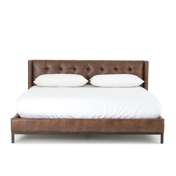 NEWHALL VINTAGE TOBACCO LEATHERETTE BED