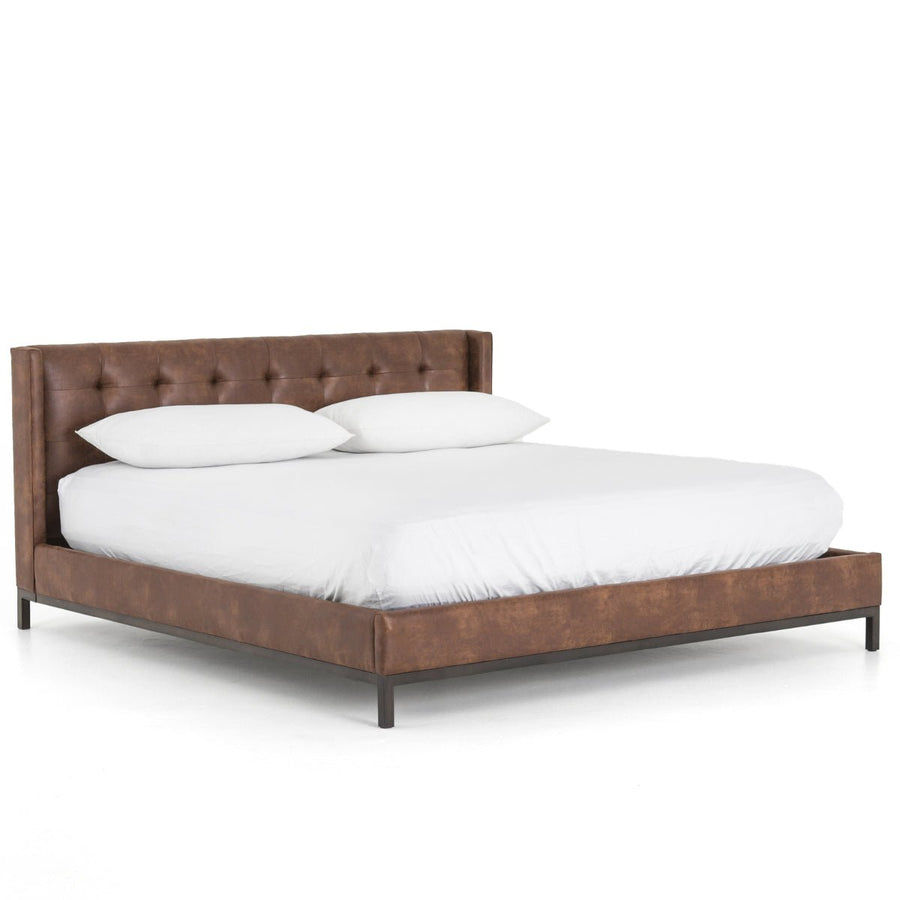 NEWHALL VINTAGE TOBACCO LEATHERETTE BED