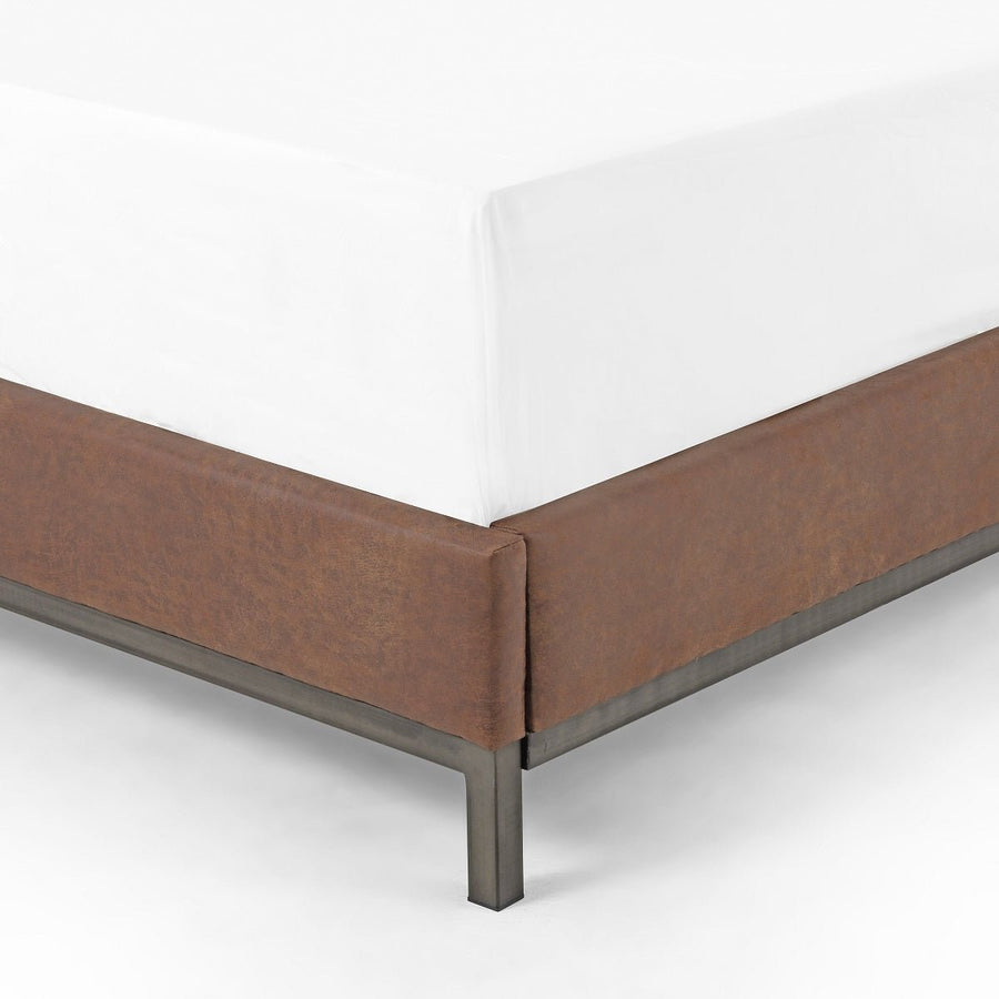 NEWHALL VINTAGE TOBACCO LEATHERETTE BED