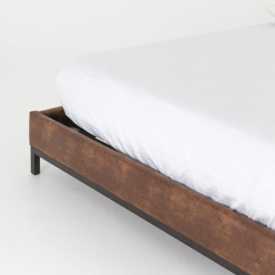 NEWHALL VINTAGE TOBACCO LEATHERETTE BED