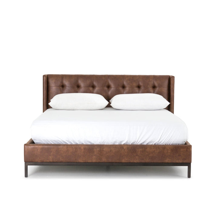 NEWHALL VINTAGE TOBACCO LEATHERETTE BED