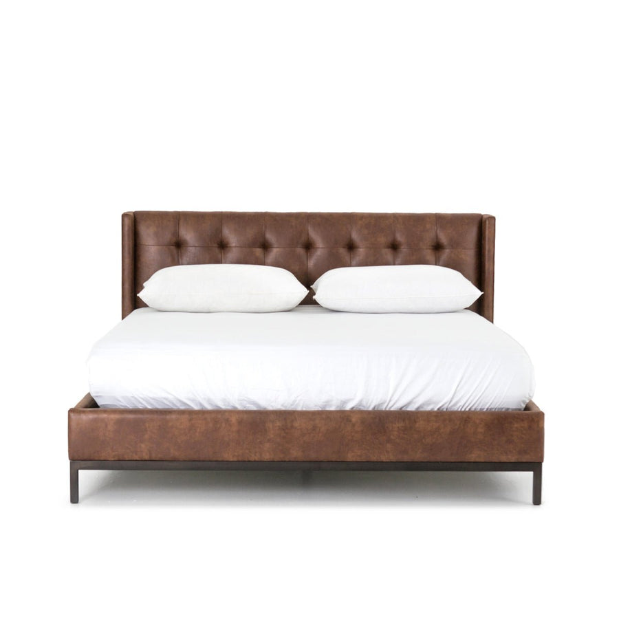 NEWHALL VINTAGE TOBACCO LEATHERETTE BED