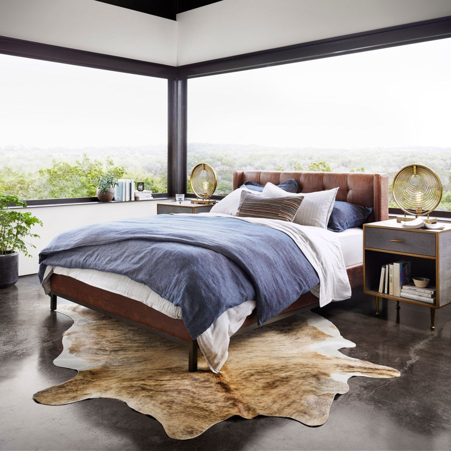 NEWHALL VINTAGE TOBACCO LEATHERETTE BED
