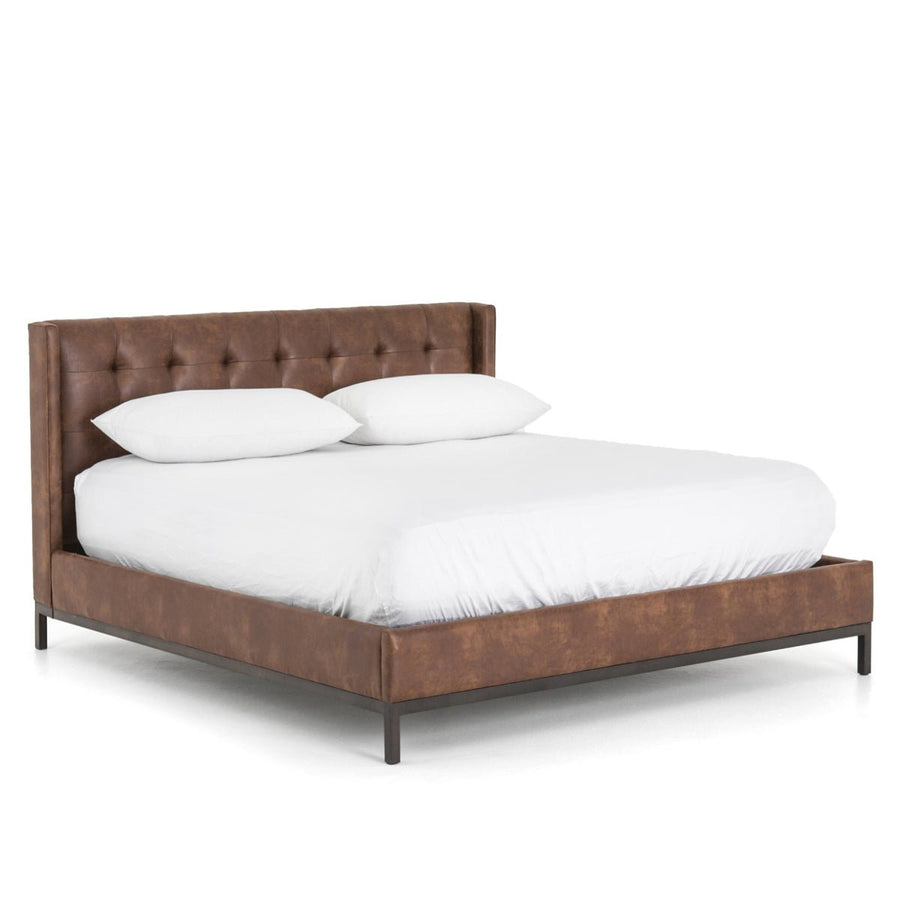 NEWHALL VINTAGE TOBACCO LEATHERETTE BED