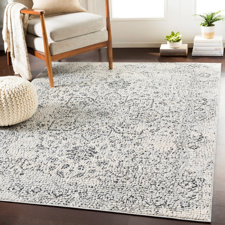 NICIA RUG: SILVER, BLACK