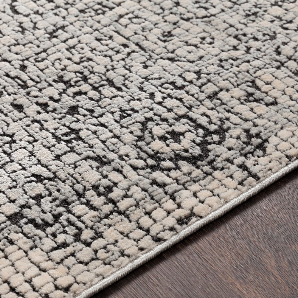 NICIA RUG: SILVER, BLACK