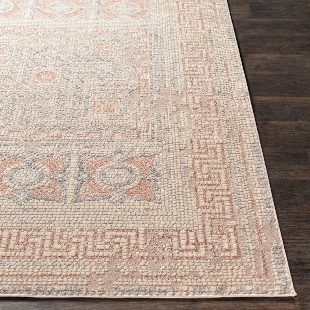 NIKOLOS RUG: DUSTY ROSE, SILVER, KHAKI