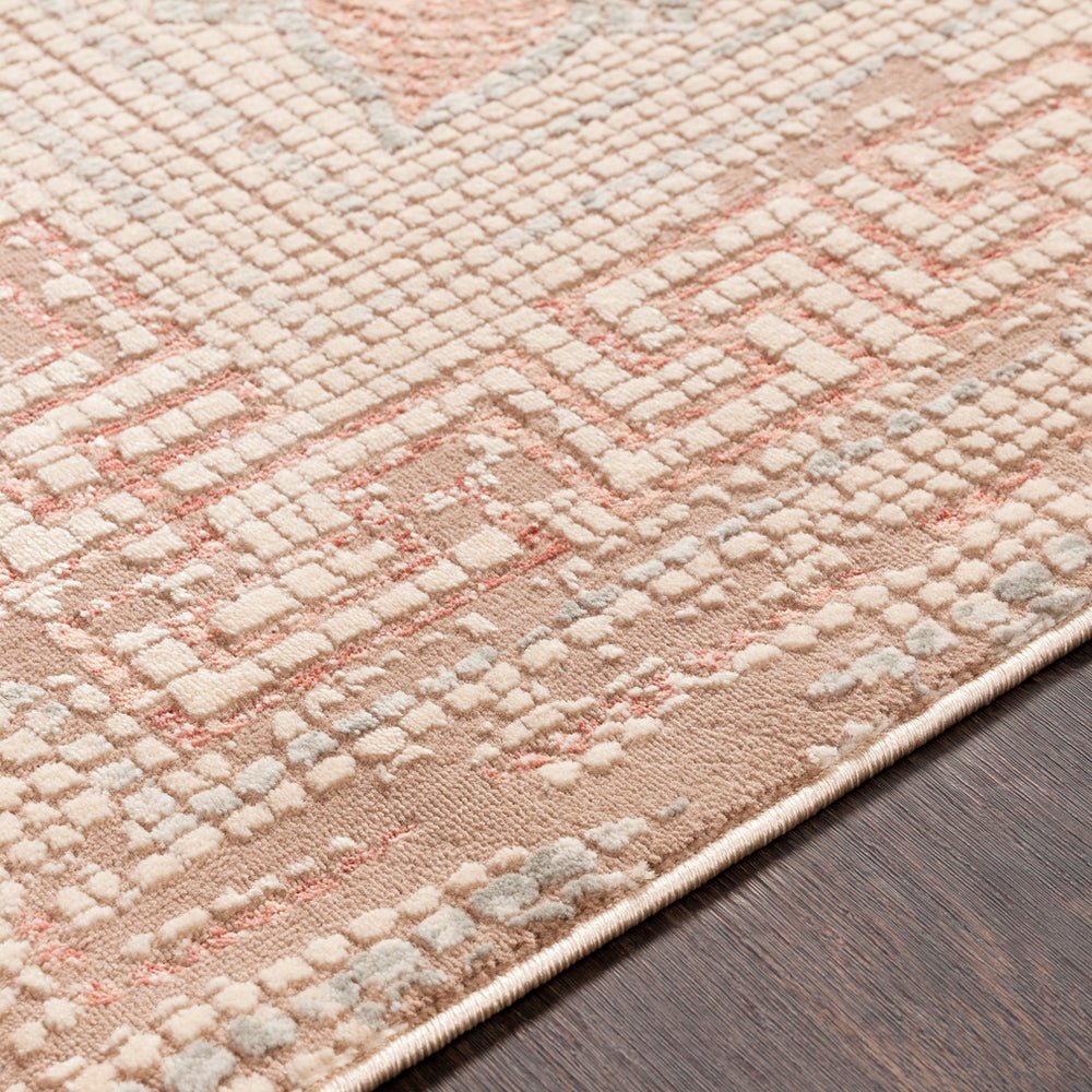 NIKOLOS RUG: DUSTY ROSE, SILVER, KHAKI