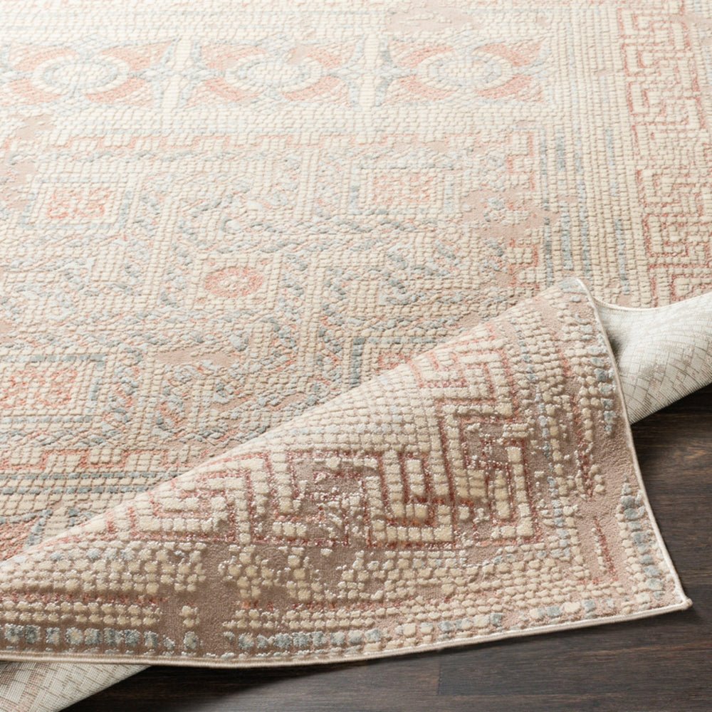 NIKOLOS RUG: DUSTY ROSE, SILVER, KHAKI