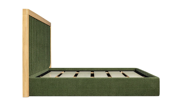 NINA UPHOLSTERED PLATFORM BED: FOREST GREEN