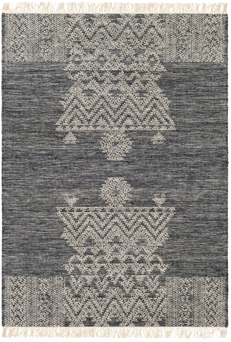 NITIN HAND - WOVEN WOOL FLAT RUG: GRAPHITE