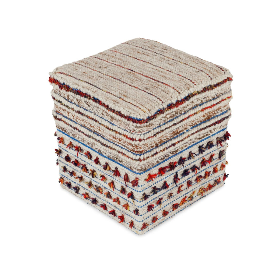 NORDIC CUBE OTTOMAN: IVORY MULTI