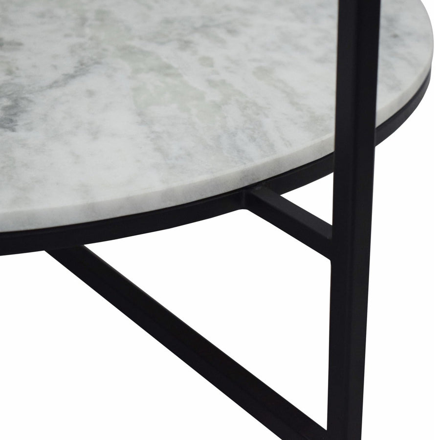 NOVA GLASS TOP + MARBLE SHELF COFFEE TABLE