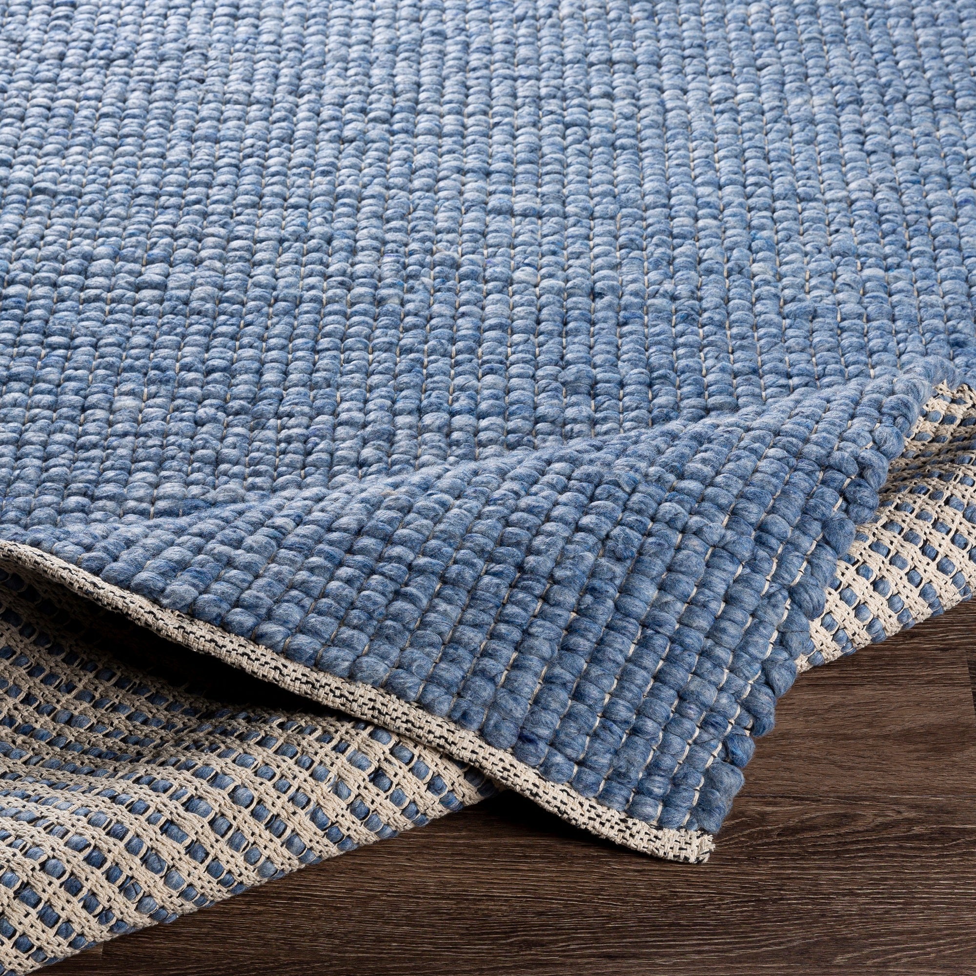 NUBBY WOVEN WOOL RUG: DENIM – ShopDesignTap