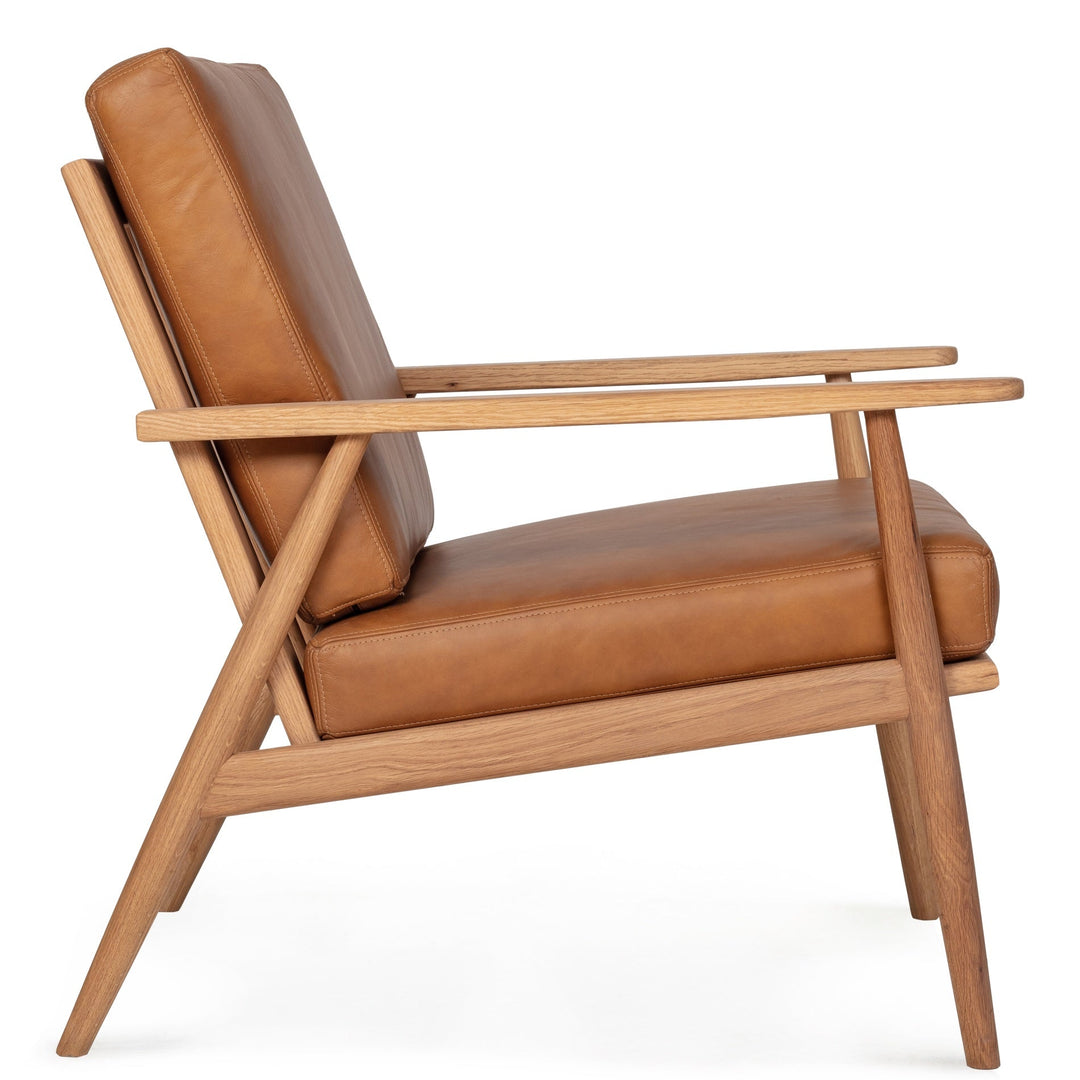 OAKIE CAMEL LEATHER ARM CHAIR