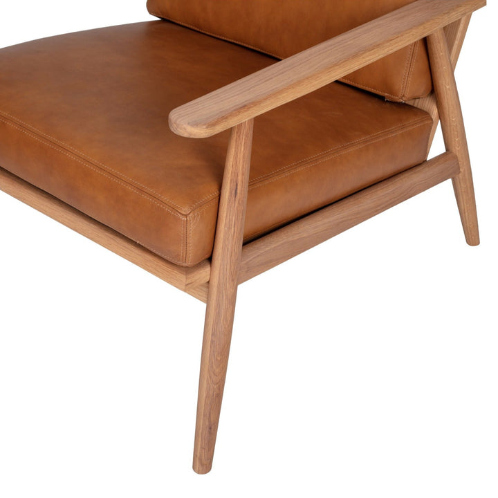 OAKIE CAMEL LEATHER ARM CHAIR