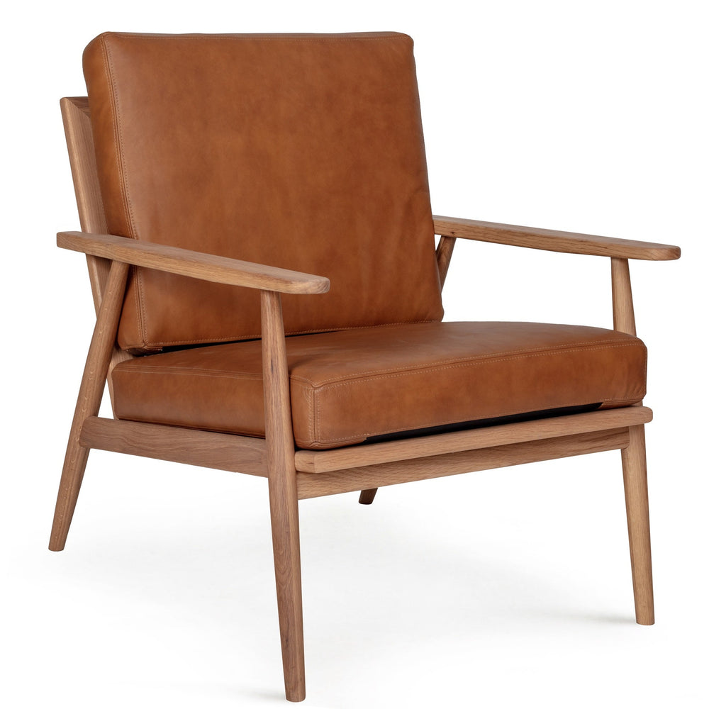 OAKIE CAMEL LEATHER ARM CHAIR