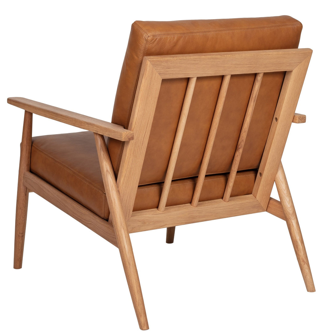 OAKIE CAMEL LEATHER ARM CHAIR