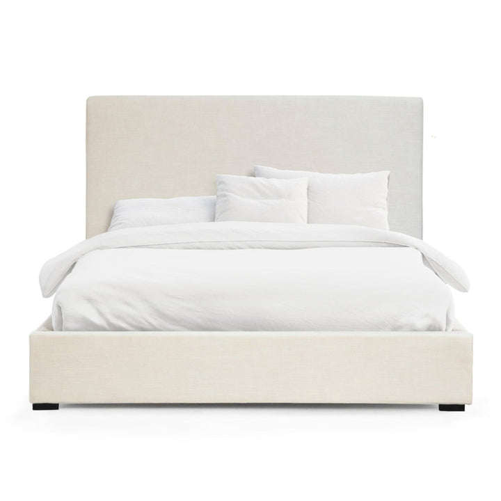 OFF - WHITE LINEN UPHOLSTERED BED