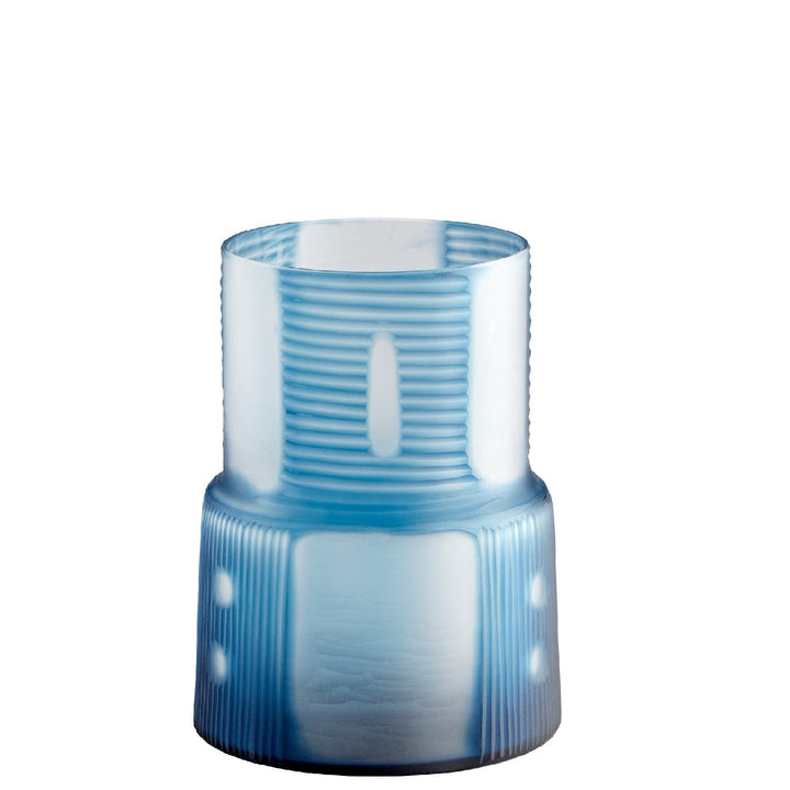 OLMSTED BLUE GLASS VASES