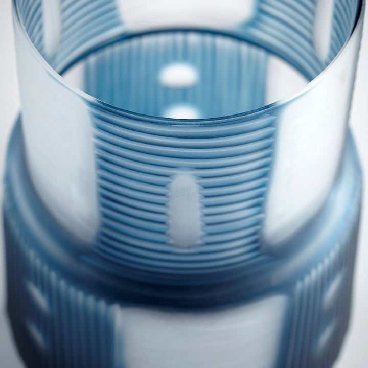 OLMSTED BLUE GLASS VASES