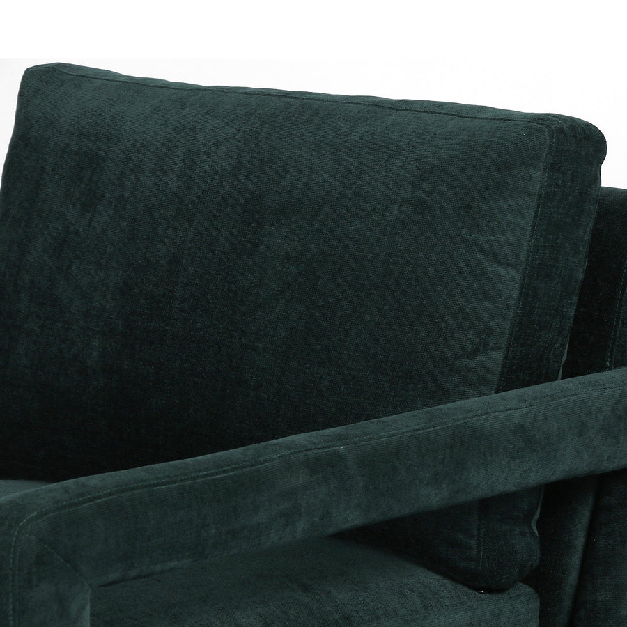 OLSON EMERALD WORN VELVET ARM CHAIR