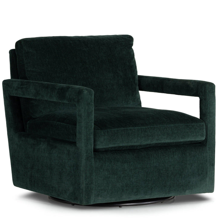 OLSON EMERALD WORN VELVET SWIVEL CHAIR