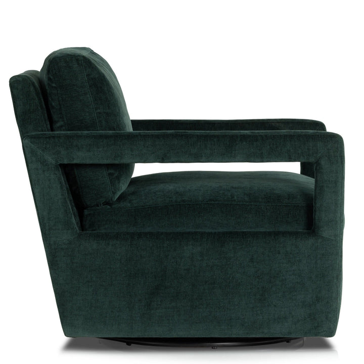 OLSON EMERALD WORN VELVET SWIVEL CHAIR