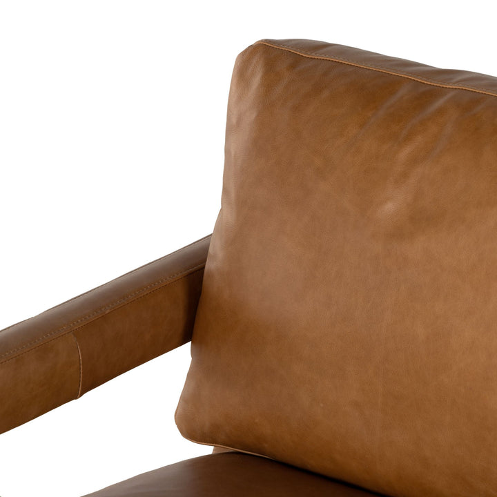 OLSON TAN LEATHER SWIVEL CHAIR