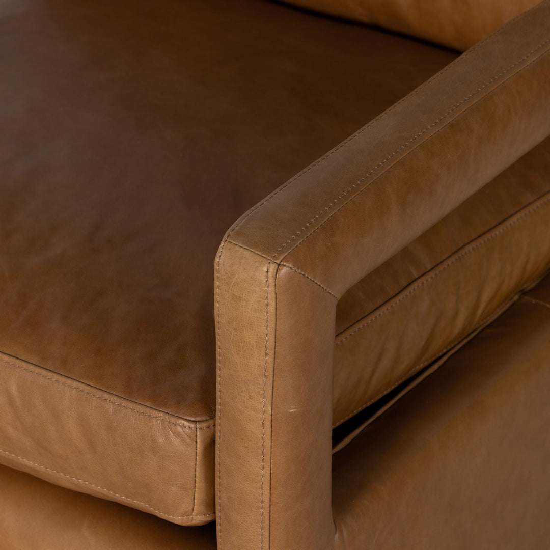 OLSON TAN LEATHER SWIVEL CHAIR